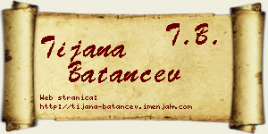 Tijana Batančev vizit kartica